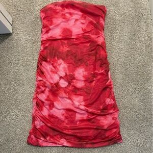 Women's Red body con dress floral